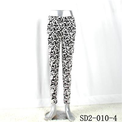 SD2-10-004 Latest Fashion Knit Jacquard Low-waist Black And White Slim Leggings