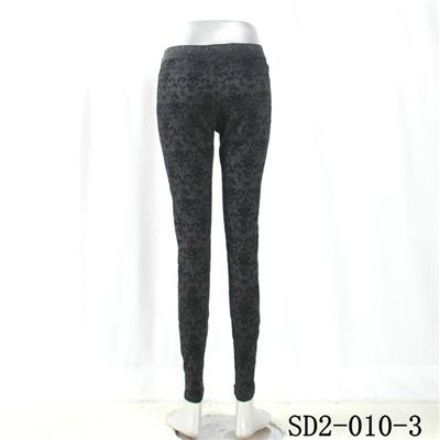SD2-10-003 Latest Fashion Knit Jacquard Low-waist Black Slim Leggings