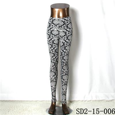 SD2-15-006 New Style Popular Knit Black And White Sun-flower Slim Leggings