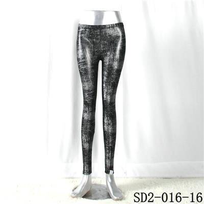 SD2-16-016 Black Low-waist Sliver Slim Leggings