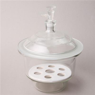 Clear Glass Vacuum Desiccator With Porcelain Plate
