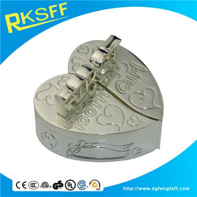 Zinc Alloy Silver Heart-shaped Tooth Boxs