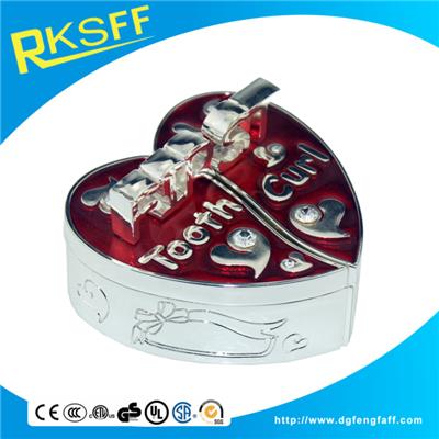 Zinc Alloy Red Heart-shaped Tooth Boxs