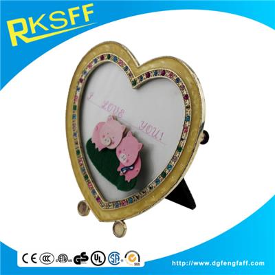 Zinc Alloy Heart-shaped Photo Frame