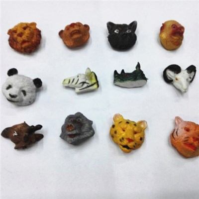 Mini Animal Print Toy Plastic Animal Head Toys