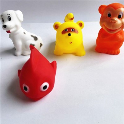 PVC Cute Animal With BB Whistle Bath Toy Capsule Toy