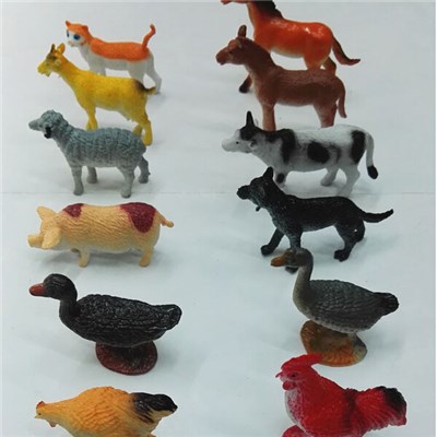 Funny Farm Playset Kid Small Plastic Animals Capsule Toy