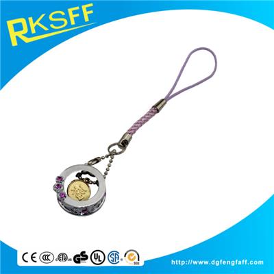Zinc Alloy Cage Mobile Phone Hanging Ornament
