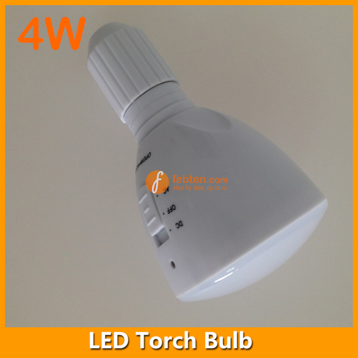 4W LED Torch Bulb Light Rechargeable