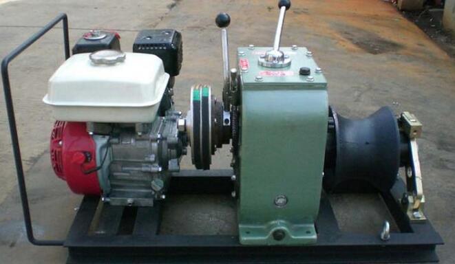 Motorized grinder, cable winch