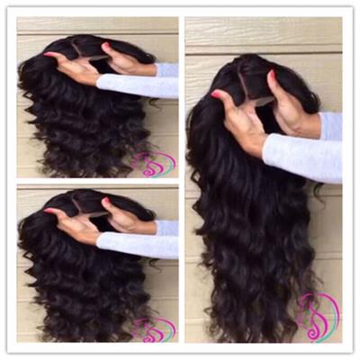 Indian Human Hair Full Lace Wig Deep Wave