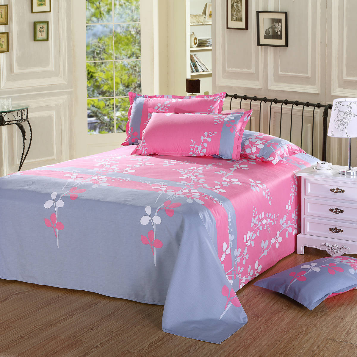 100% cotton pinting bed sheets for home