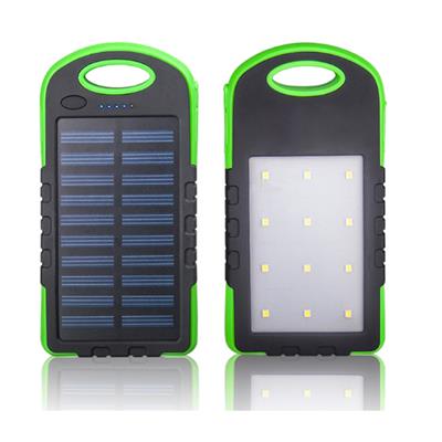 Dual USB Solar Power Bank With LED Camping Light