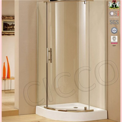 Stainless Steel Round Shower Door Parts With Tempered Glass