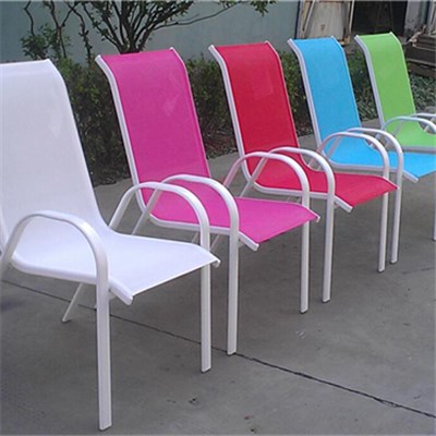 Multi Color Textilene Aluminum Steel Sling Chair For Outdoor And Garden