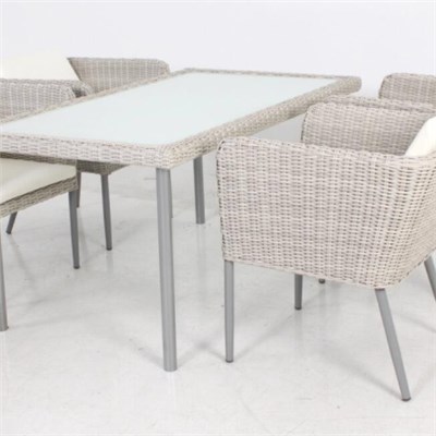 5pcs Set Wicker Rattan Furniture Garden Table Chairs For Outdoor Dining Set