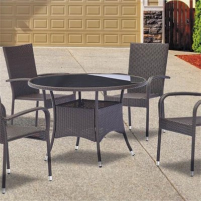 Square Table And Chair Set Rattan Dining Set Wicker Outdoor Furniture