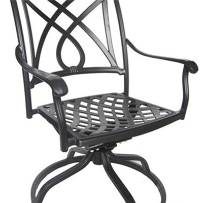 Outdoor Garden Cast Aluminum Swivel Dining Chair