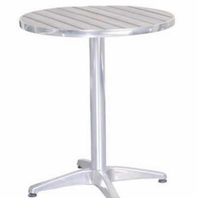 Aluminum Cafe Bistro Table With Poly Wood Top