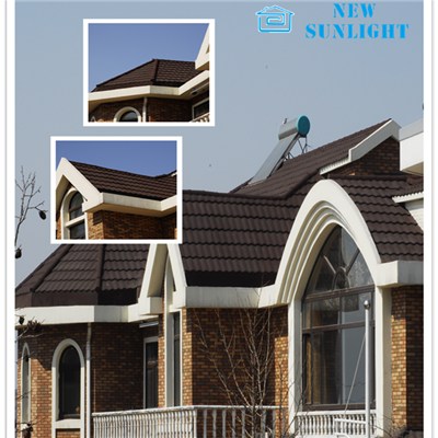Stone Coated Metal Roofing Tiles / Color Stone Coated Steel Roofing Sheets