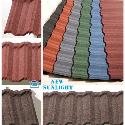 Classic Type Stone Coated Steel Roofing Tiles 、 Roofing Sheets Materials