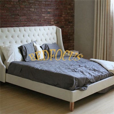Luxury Fabric Bed With High Headboard BED-F-018