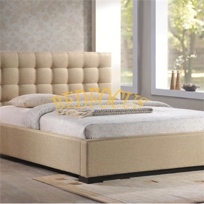 Buttons Headboard Fabric Bed BED-F-010