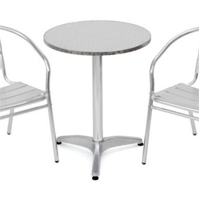 Classic Aluminum Garden Bistro Set With Coffee Table For Sale