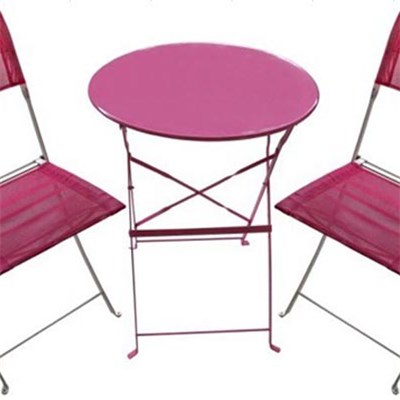 Balcony Table Chairs-3pc Metal Bistro Set