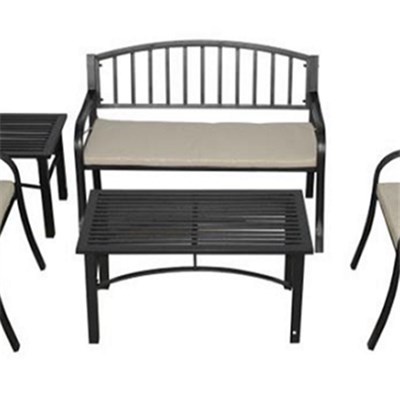 Steel Garden Bistro Set With Cushion Patio Steel Bistro Chair Set With Coffee Table