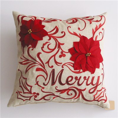 Christmas Flower Cushion Cover