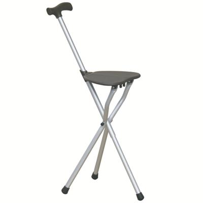 #JL9402L – Folding Seat Cane With Comfortable T-Handle, Silver