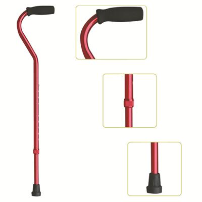 #JL9283L – Height Adjustable Lightweight Offset Handle Walking Cane With Comfortable Foam Handgrip, Attractive Red