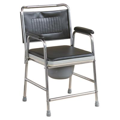 #JL893 – Steel Commode Chair With Padded Seat Panel & Armrests