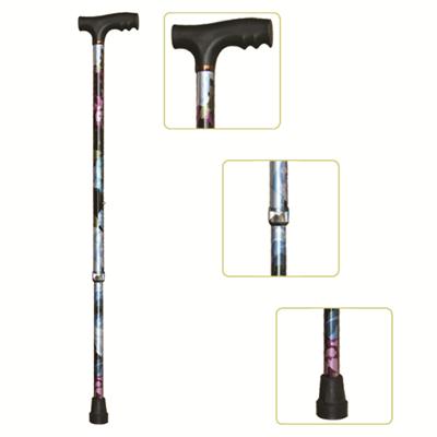 #JL920(7) – Height Adjustable Lightweight T-Handle Walking Cane With Comfortable Handgrip, Purple * Blue Flower