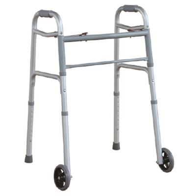 #JL967LW – Two Button Folding Walker With 5 Front Wheels & Height Adjustable