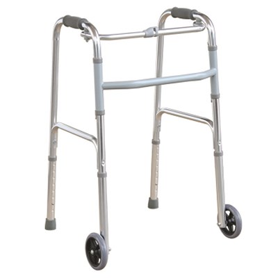 #JL9125L – Button Folding Walker With 5 Front Wheels & Height Adjustable