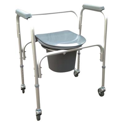 #JL8801LW – Aluminum Lightweight Commode Chair With Plastic Armrests & 3 Wheels