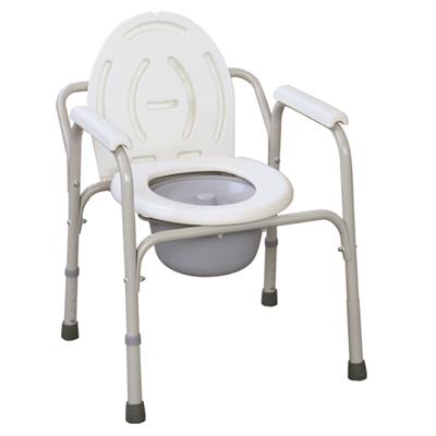 #JL810 – Powder Coated Steel Commode Chair With Plastic Armrests