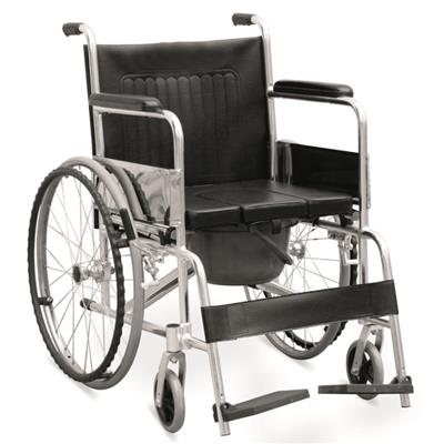 #JL609LU – Lightweight Aluminium Commode Wheelchair With 18 Wide Seat & U Seat Panel
