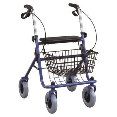 #JL914H – Rollator Walker With 8 PU Large Wheels, Shopping Basket & Loop Brakes