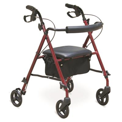 #JL964LH – Lightweight Rollator Walker With 6 Tool-Free Detachable Casters, Shopping Bag & Loop Brakes