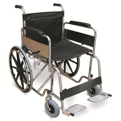 #JL973-61 – Simple Heavy Duty Wheelchair With Dual Cross Brace & Wide Seat In 24 For Bariatric User