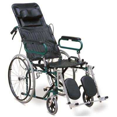 #JL902GC – Attractive Green Reclining Wheelchair With Detachable Armrests, Detachable & Elevating Footrests