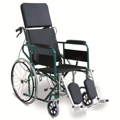 #JL954GC – Attractive Green Reclining Wheelchair With Detachable Armrests, Detachable & Elevating Footrests