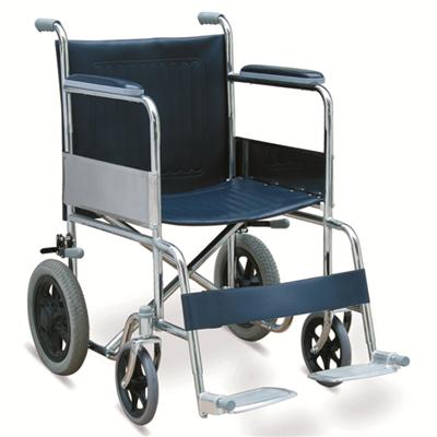 #JL807 – 29 lbs. Attractively Priced Steel Transport Wheelchair With 12 Rear Wheels With MAG Hubs & Pneumatic Tires