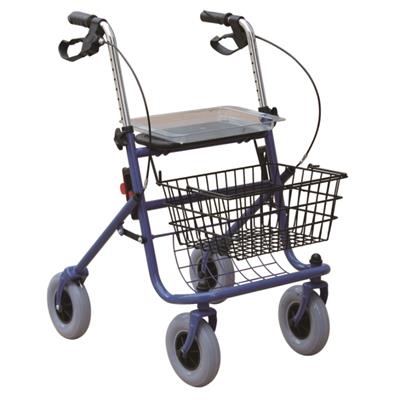 #JL9142H – Rollator Walker With 8 PU Large Wheels, Shopping Basket, Meal Plate & Loop Brakes