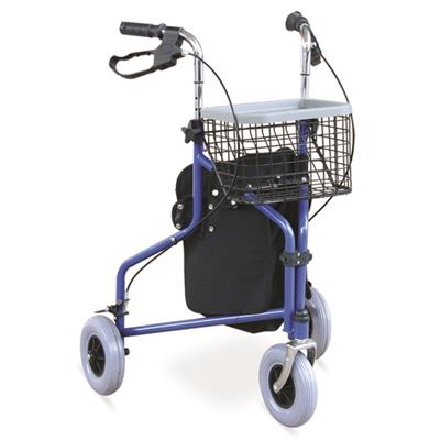 #JL969H – 3-Wheel Rollator Walker With Shopping Basket, Bag & Loop Brakes