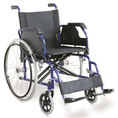 #JL909 –  High Strength Manual Wheelchair With Flip Back Armrests, Detachable Footrests & Dual Cross Brace