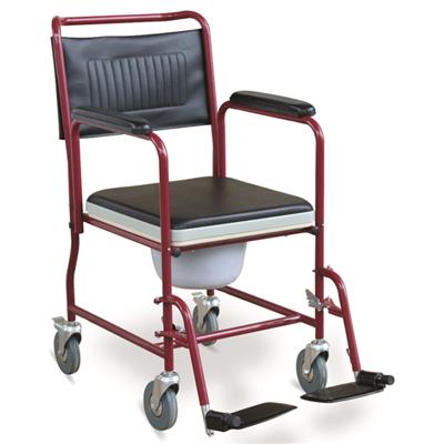 #JL691 – Commode Wheelchair With Detachable Armrests & Footrests